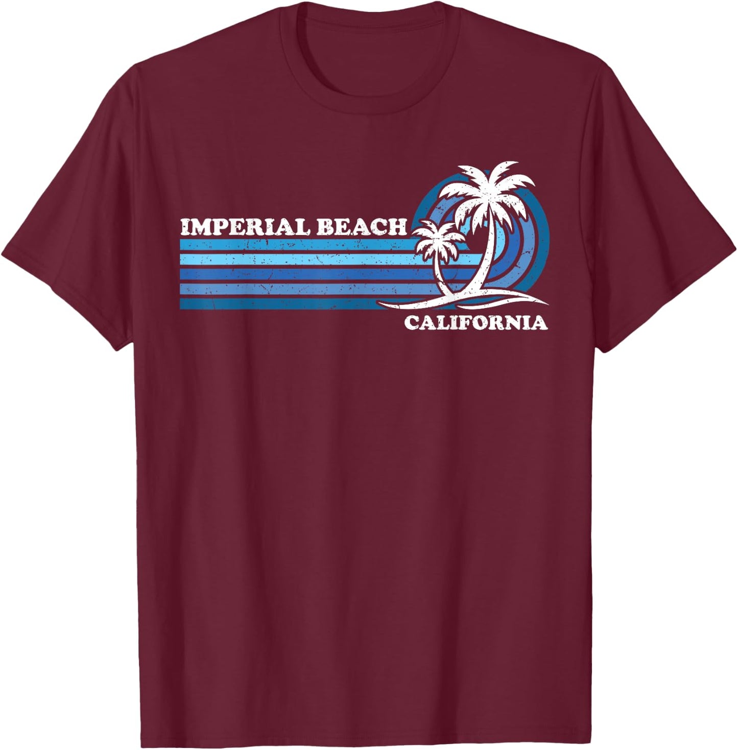 Retro Vintage Family Vacation California Imperial Beach T-Shirt - T-Shirt | Maroon
