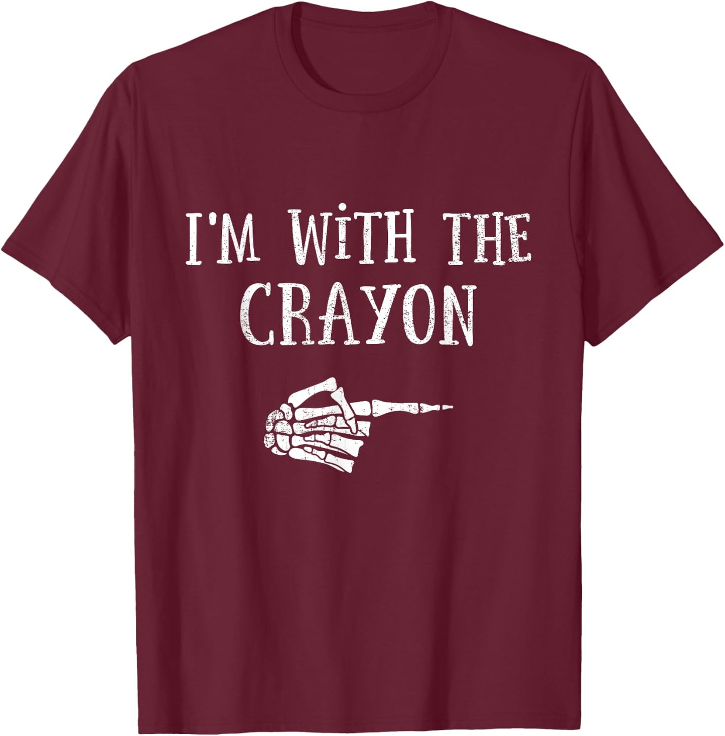 Im with the crayon matching partner couple costume halloween T-Shirt - T-Shirt | Maroon