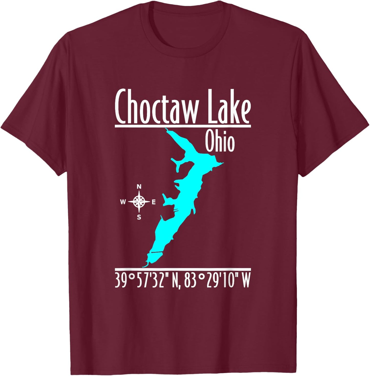 Modern Choctaw Lake - Ohio T-Shirt - T-Shirt | Maroon