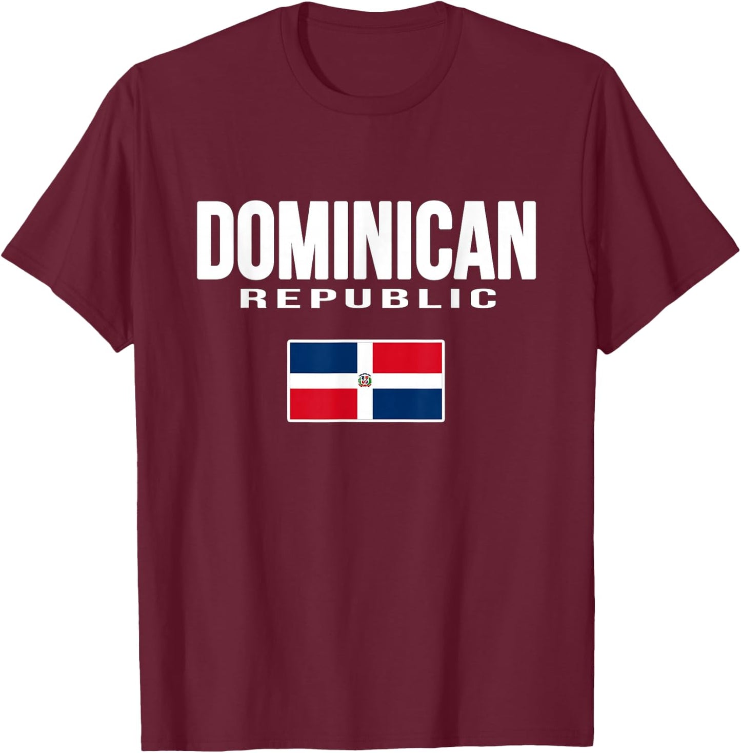 Dominican Republic Flag Republica Dominicana Souvenir T-Shirt - T-Shirt | Maroon