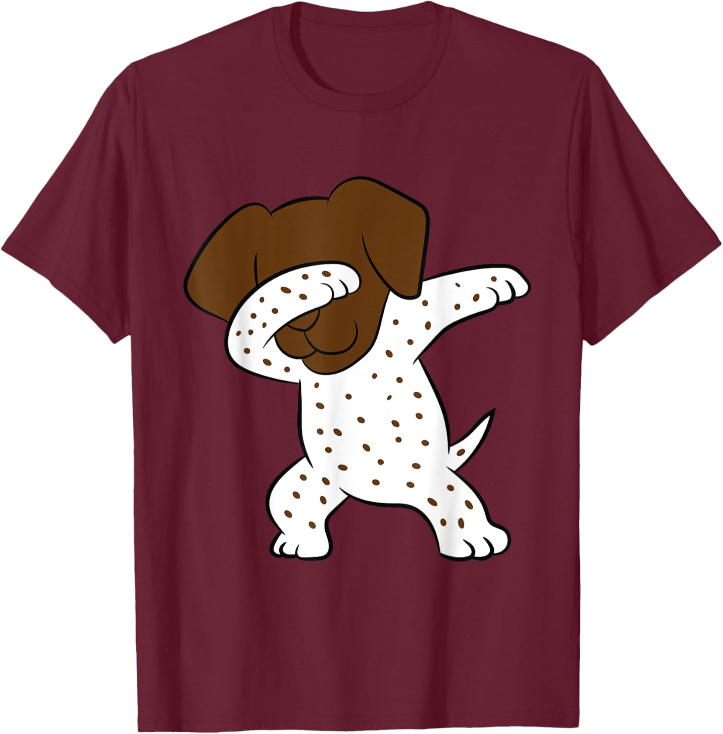 Dabbing German Shorthaired Pointer Cute Dabbing GSP Dog T-Shirt - T-Shirt | Maroon