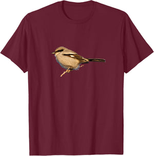 Loggerhead Shrike Shirt Bird Watcher Song Bird Butcherbird T-Shirt - T-Shirt | Maroon