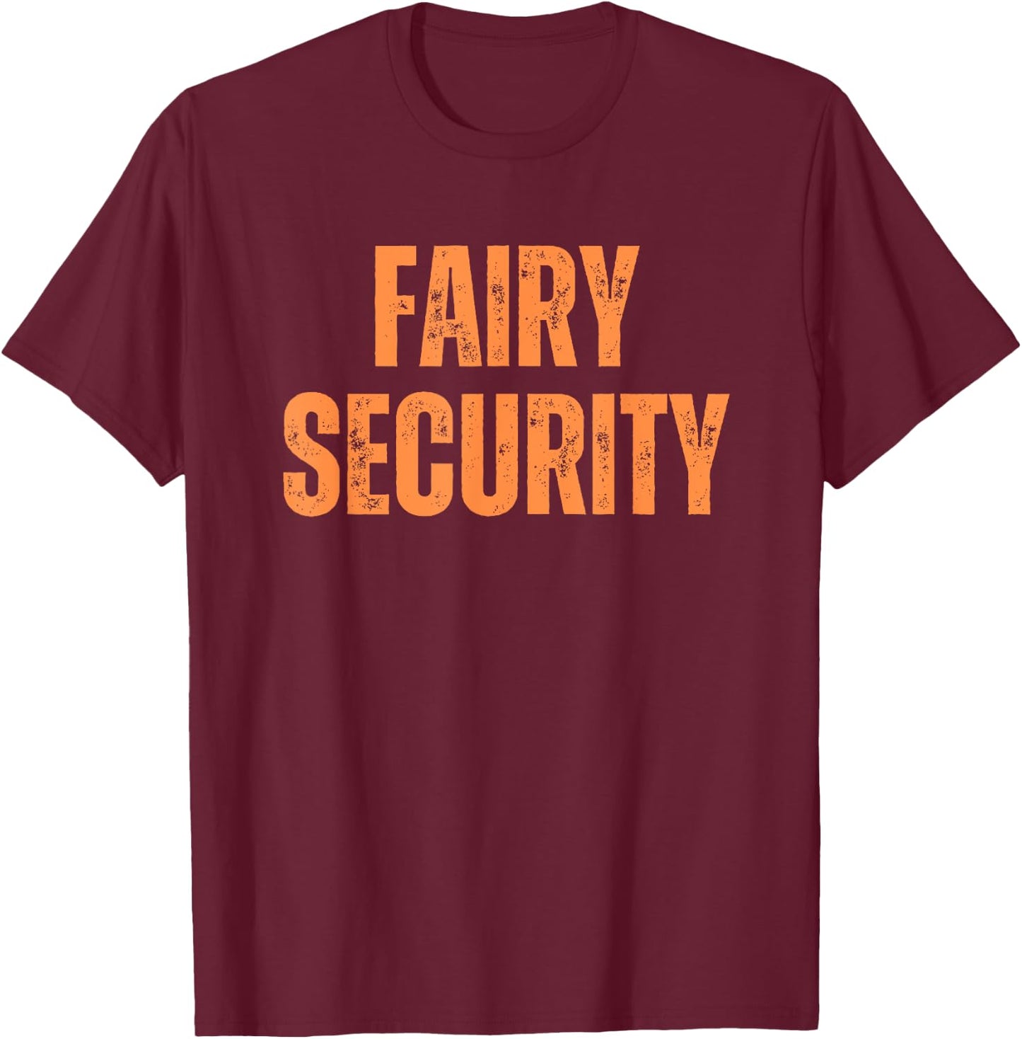 Orange Halloween Fairy Security T-Shirt - T-Shirt | Maroon