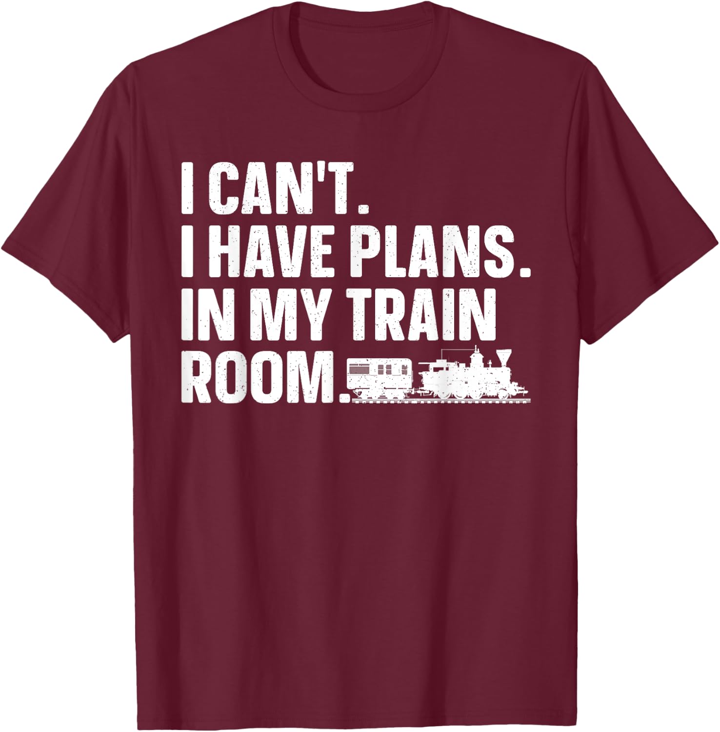 Funny Train Art Women Railroad Conductor Train Lover T-Shirt - T-Shirt | Maroon