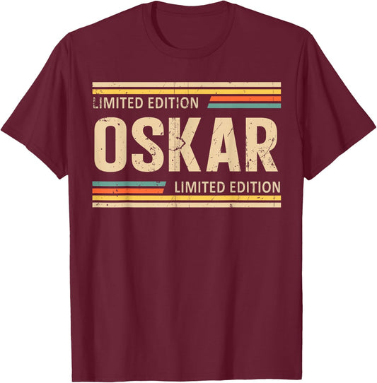 OSKAR Limited Edition Shirt OSKAR Name Personalized T-Shirt - T-Shirt | Maroon