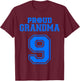 Proud Volleyball Grandma Number 9 B T-Shirt - T-Shirt | Maroon