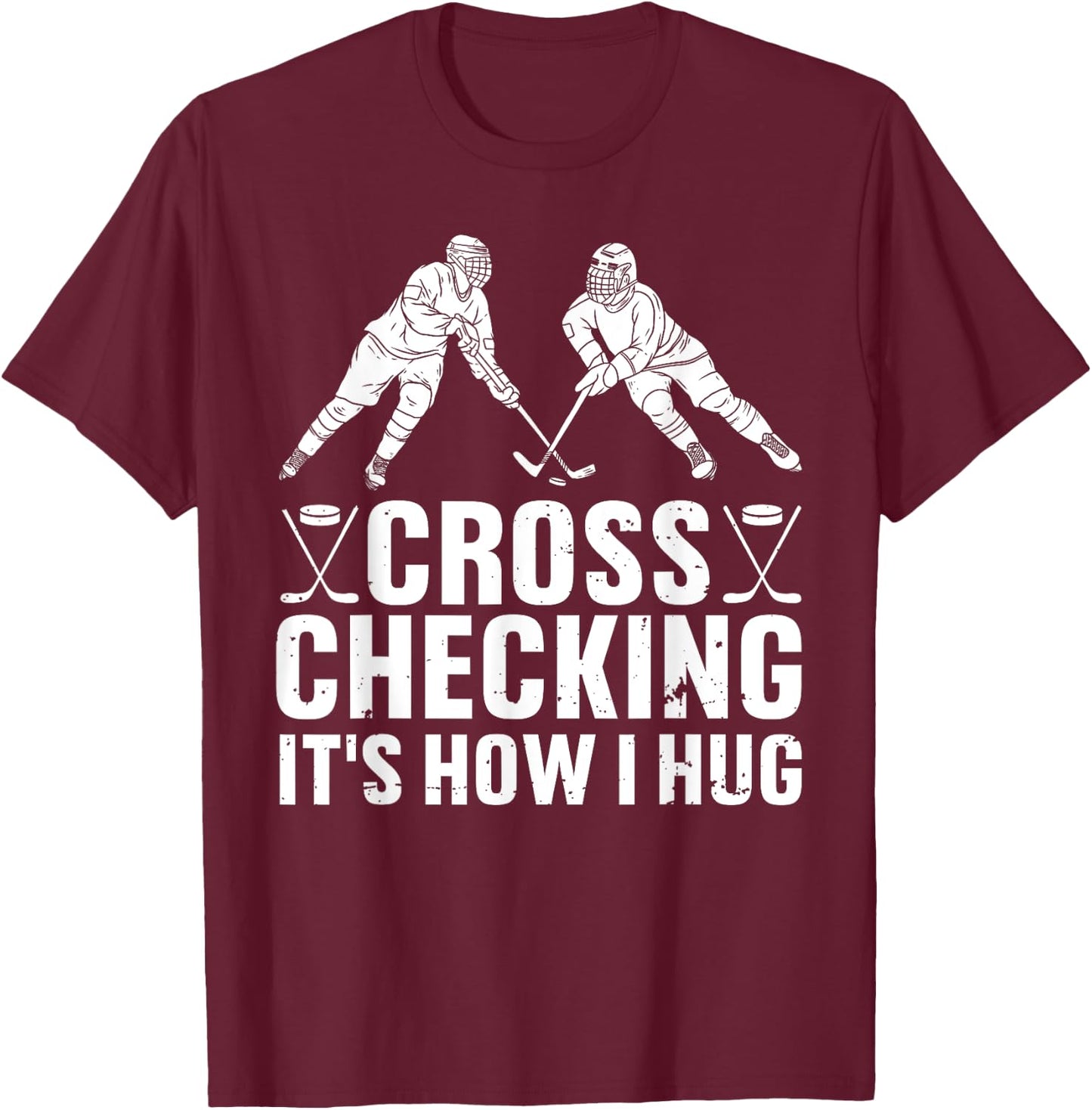 Cool Ice Hockey Art Men Women Boys Field Ice Hockey Lover T-Shirt - T-Shirt | Maroon