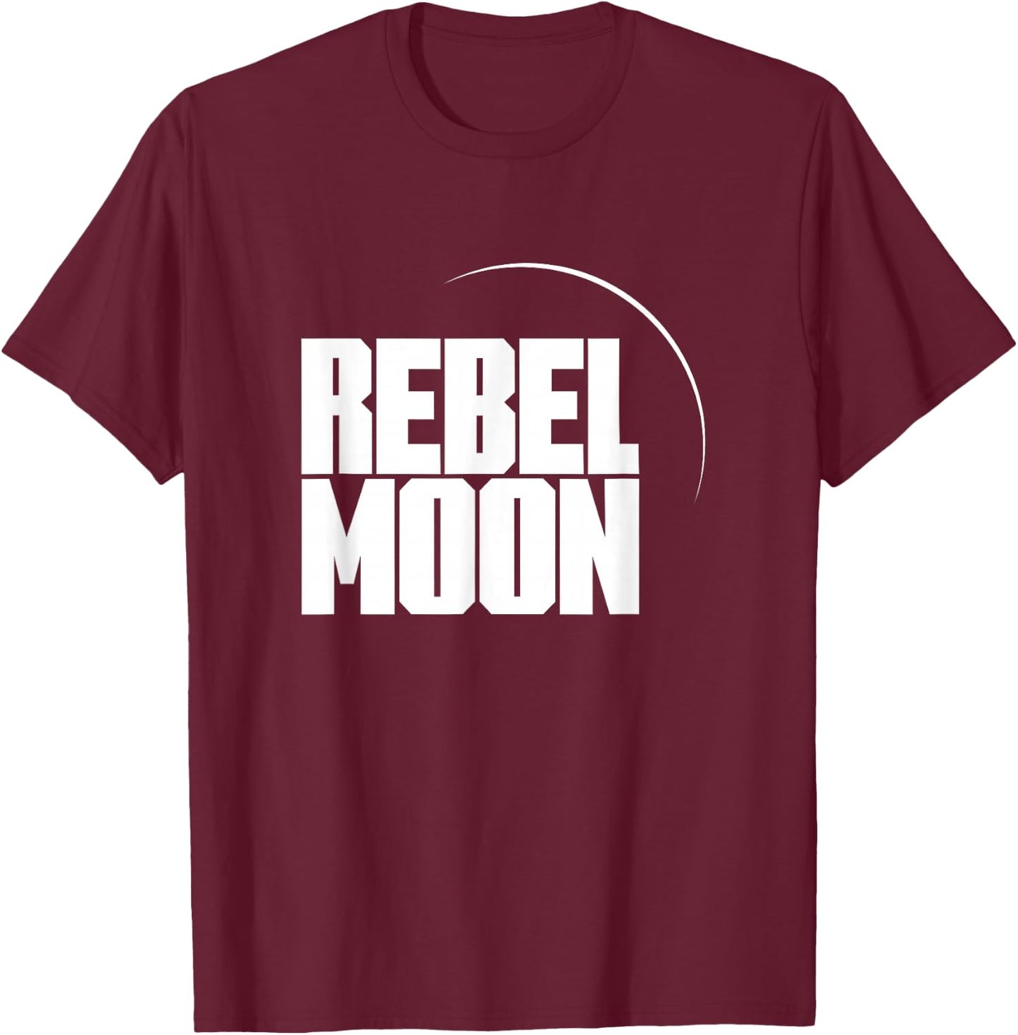Rebel Moon White Text Movie Logo T-Shirt - T-Shirt | Maroon