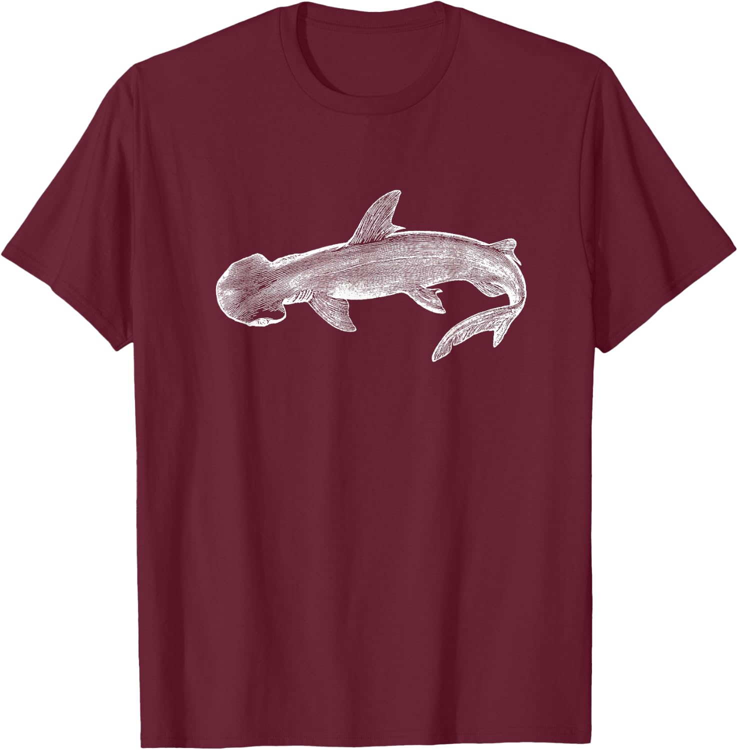 Bonnethead Shark Deep Sea Fishing Ocean Shark Fish T-Shirt - T-Shirt | Maroon