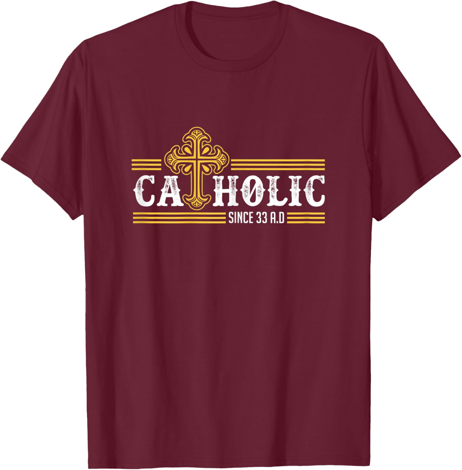 Catholic Since 33 AD Iron Resurrection & Divine Mercy T-Shirt - T-Shirt | Maroon