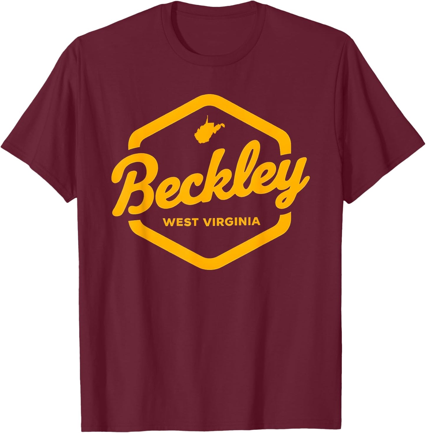 Beckley West Virginia Retro Badge WVA Smokeless Coal Capital T-Shirt - T-Shirt | Maroon