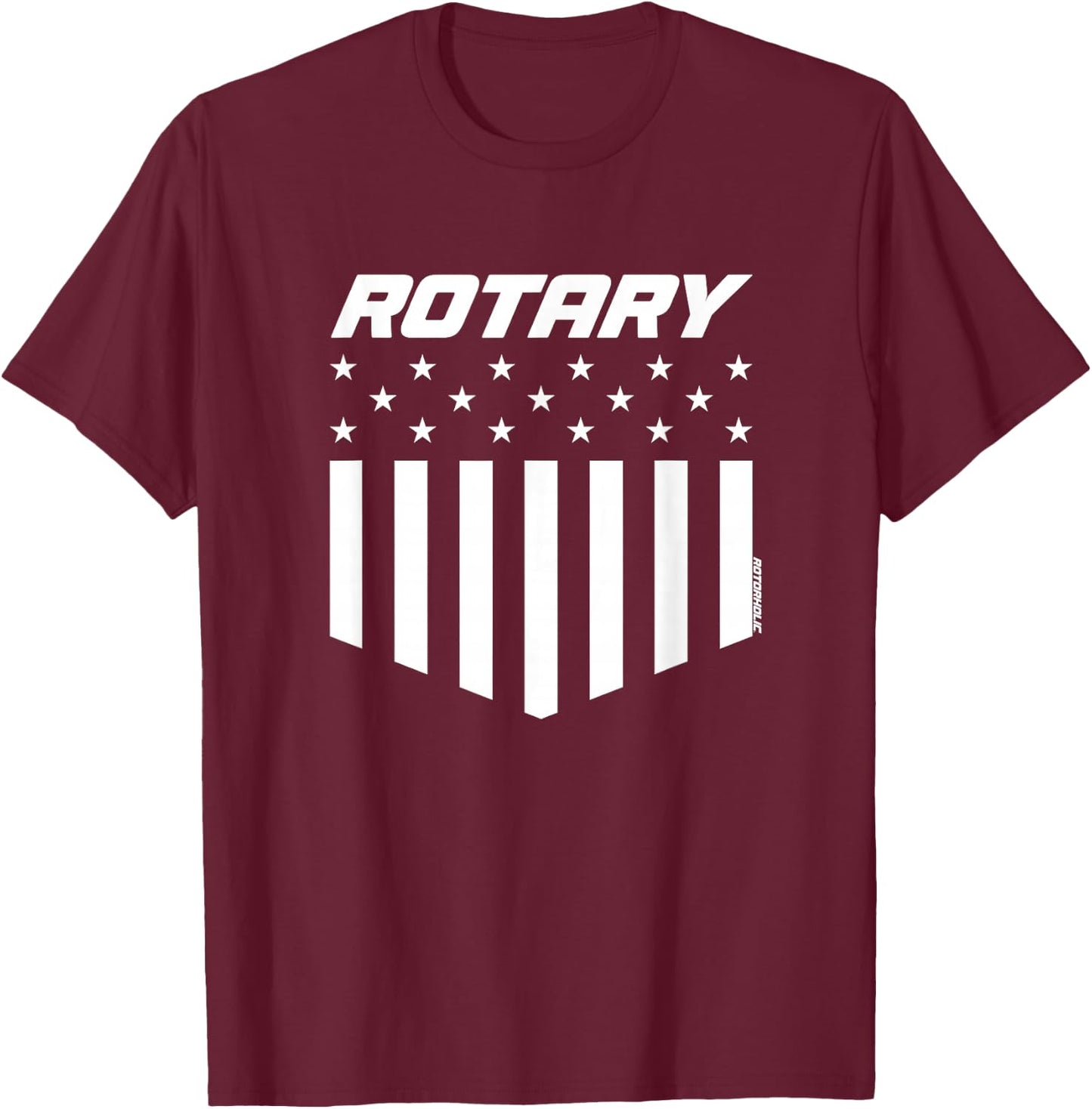 Rotary, American Flag T-Shirt - T-Shirt | Maroon
