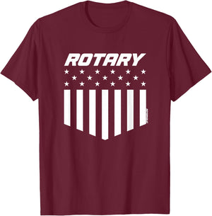 Rotary, American Flag T-Shirt - T-Shirt | Maroon