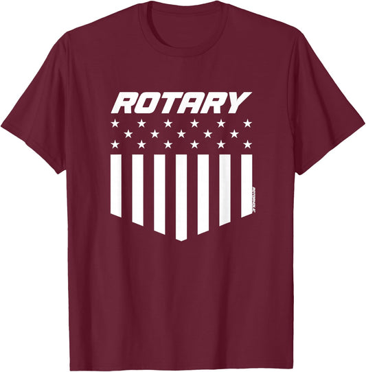 Rotary, American Flag T-Shirt - T-Shirt | Maroon