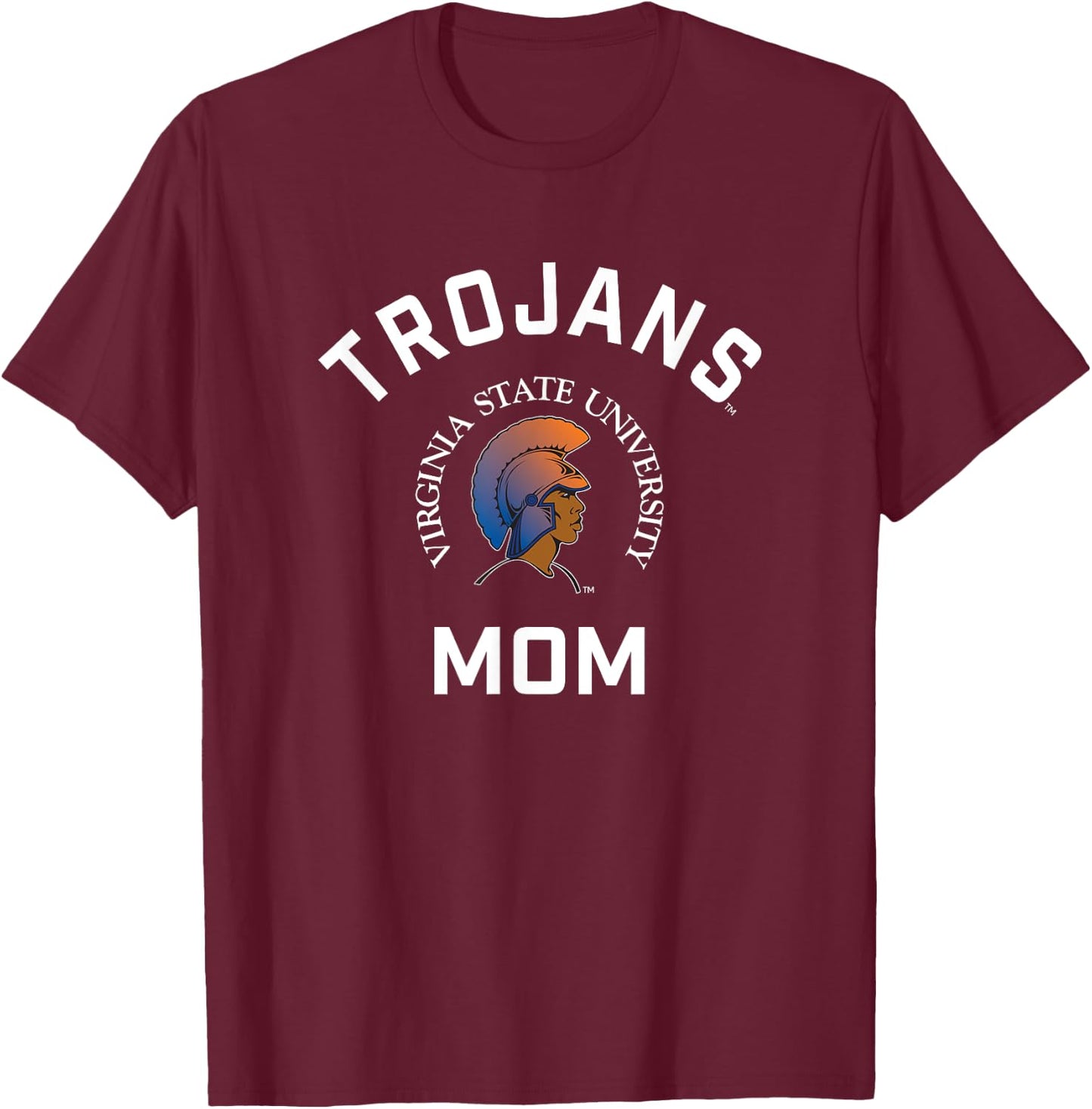 Virginia State University VSU Trojans Arched Mom T-Shirt - T-Shirt | Maroon