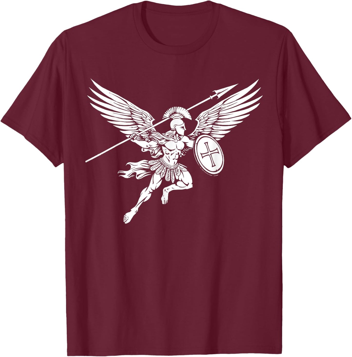 Archangel Catholic Religion Christianity Guardian Angel T-Shirt - T-Shirt | Maroon