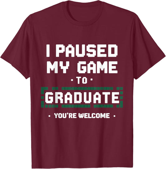 Funny Gamer Graduate Graduation T-Shirt - T-Shirt | Maroon