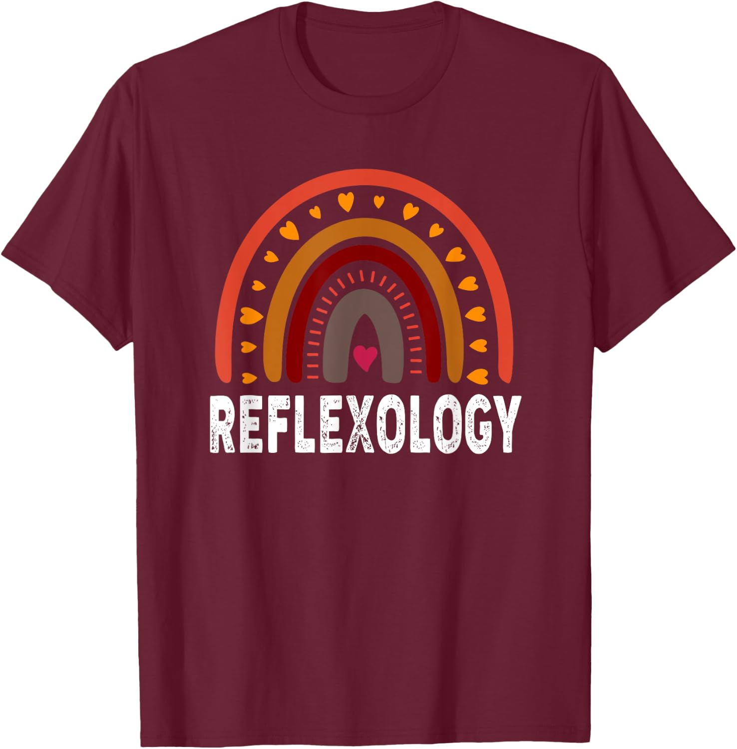 Reflexology Colorful Rainbow Design for Therapists T-Shirt - T-Shirt | Maroon