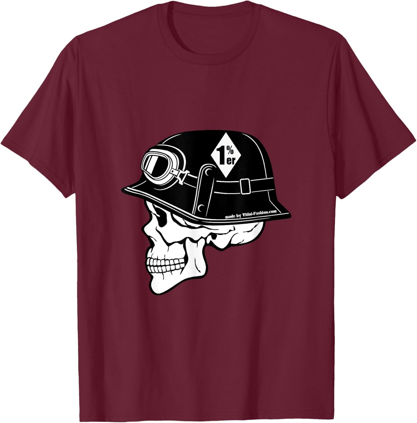 Diamond 1%, rocker, biker, motorcycle, 1 percent T-Shirt - T-Shirt | Maroon