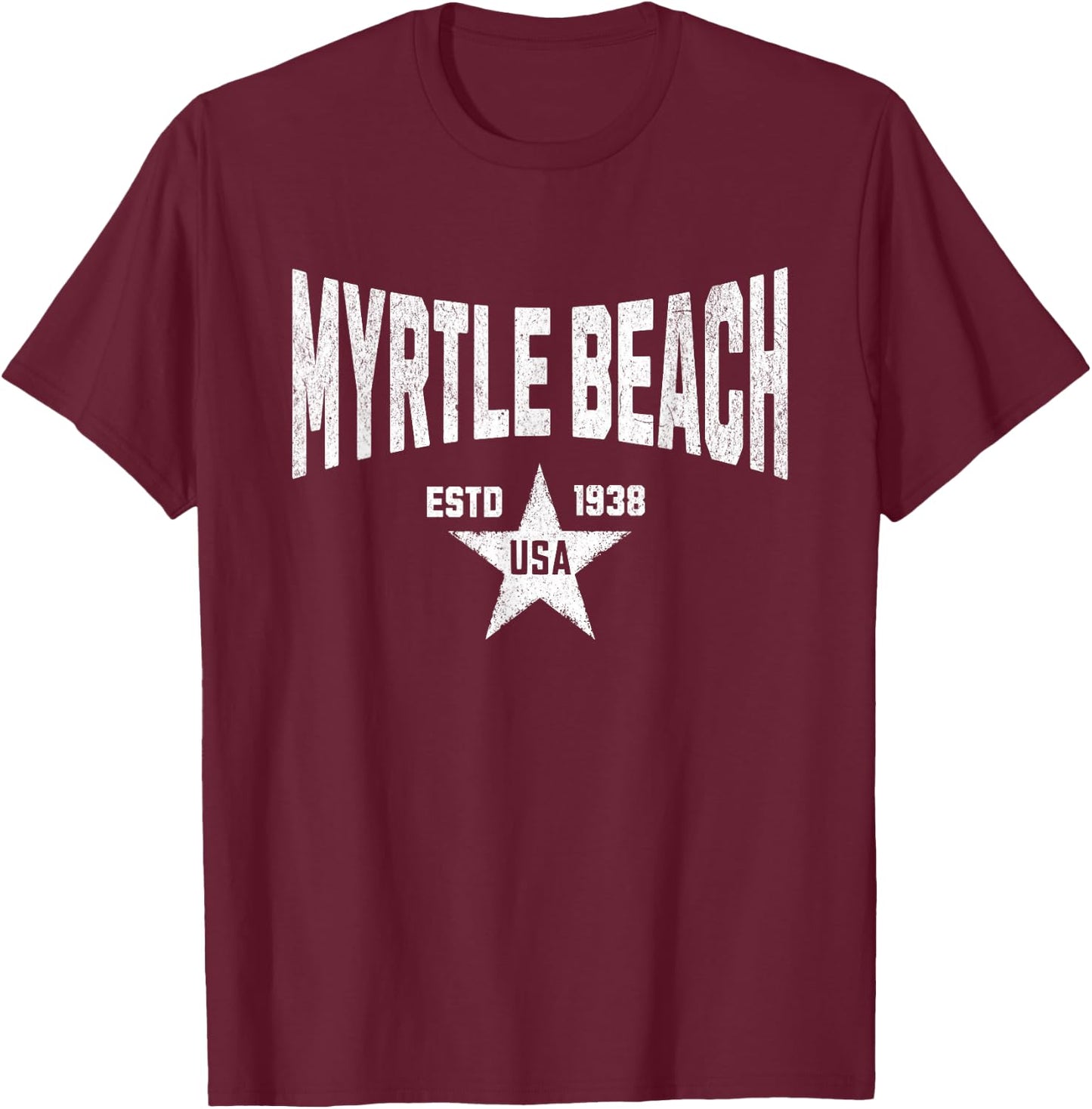 USA Vintage Merch Souvenir Visit Myrtle Beach South Carolina T-Shirt - T-Shirt | Maroon