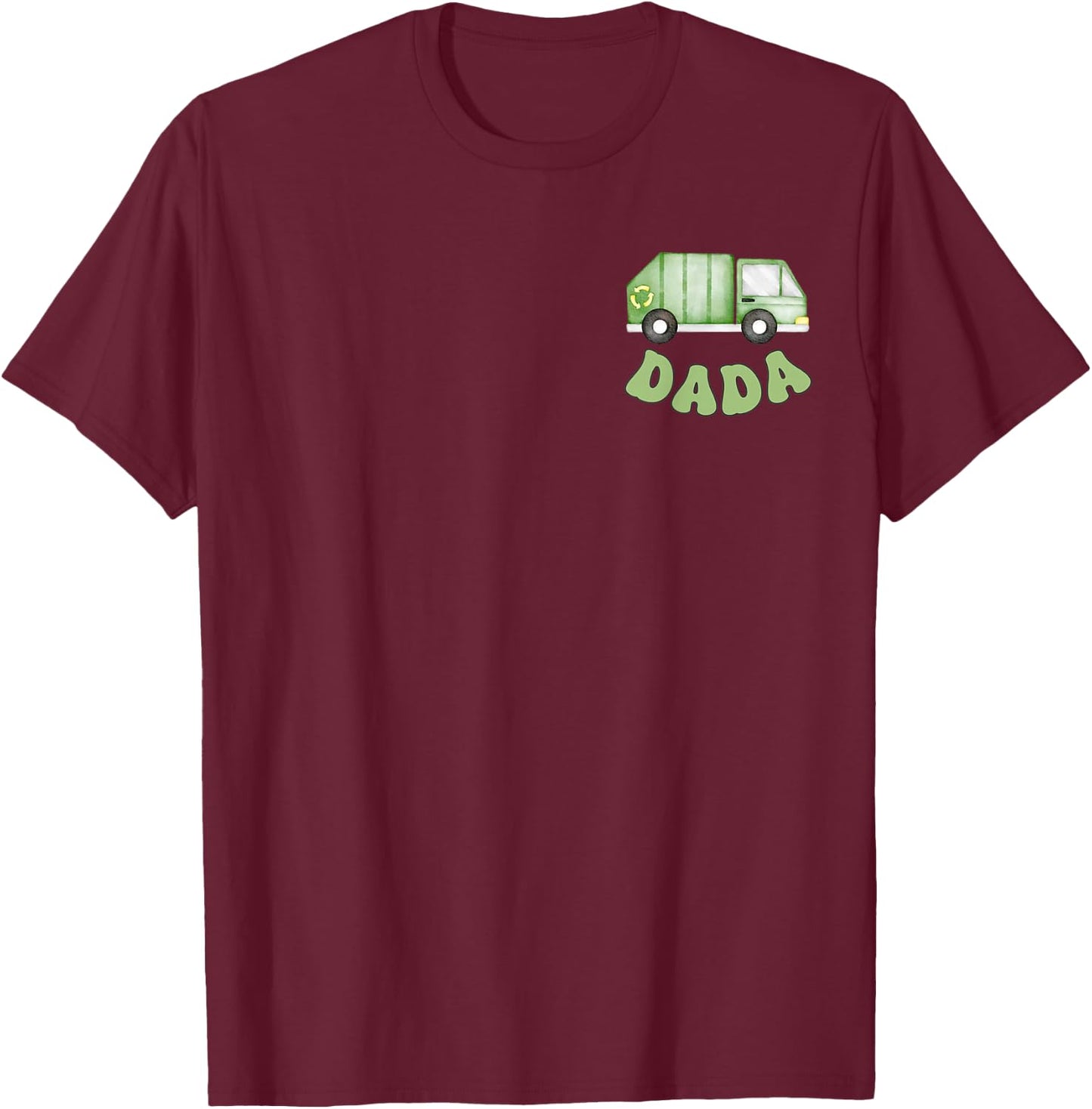 Garbage Truck Dada of The 1st Birthday Boy Family Matching T-Shirt - T-Shirt | Maroon
