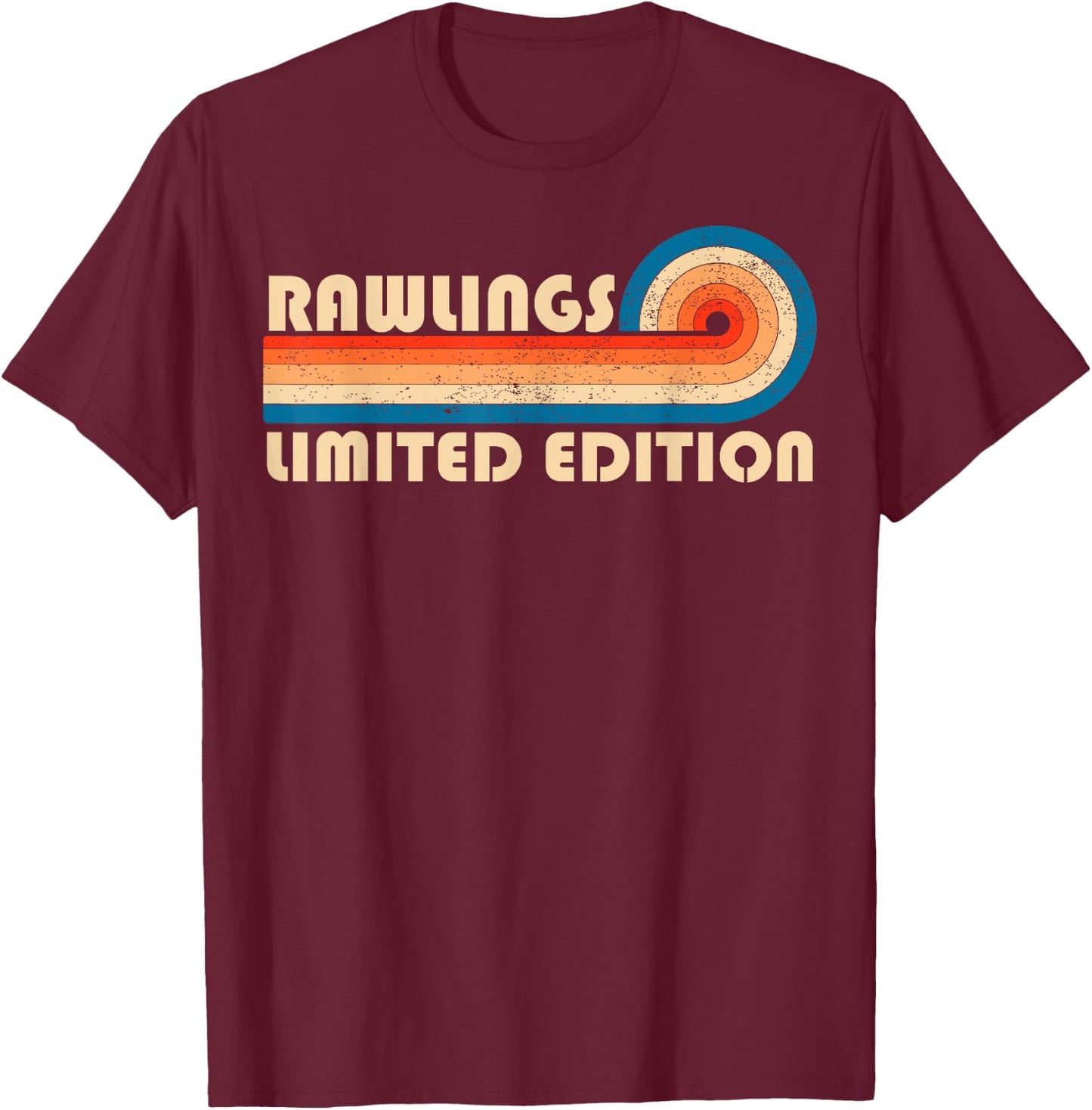 RAWLINGS Customized Last Name Gifts Matching Family Team -Adults Black Small Retro Vintage 80s 90s Birthday Reunion T-Shirt - T-Shirt | Maroon