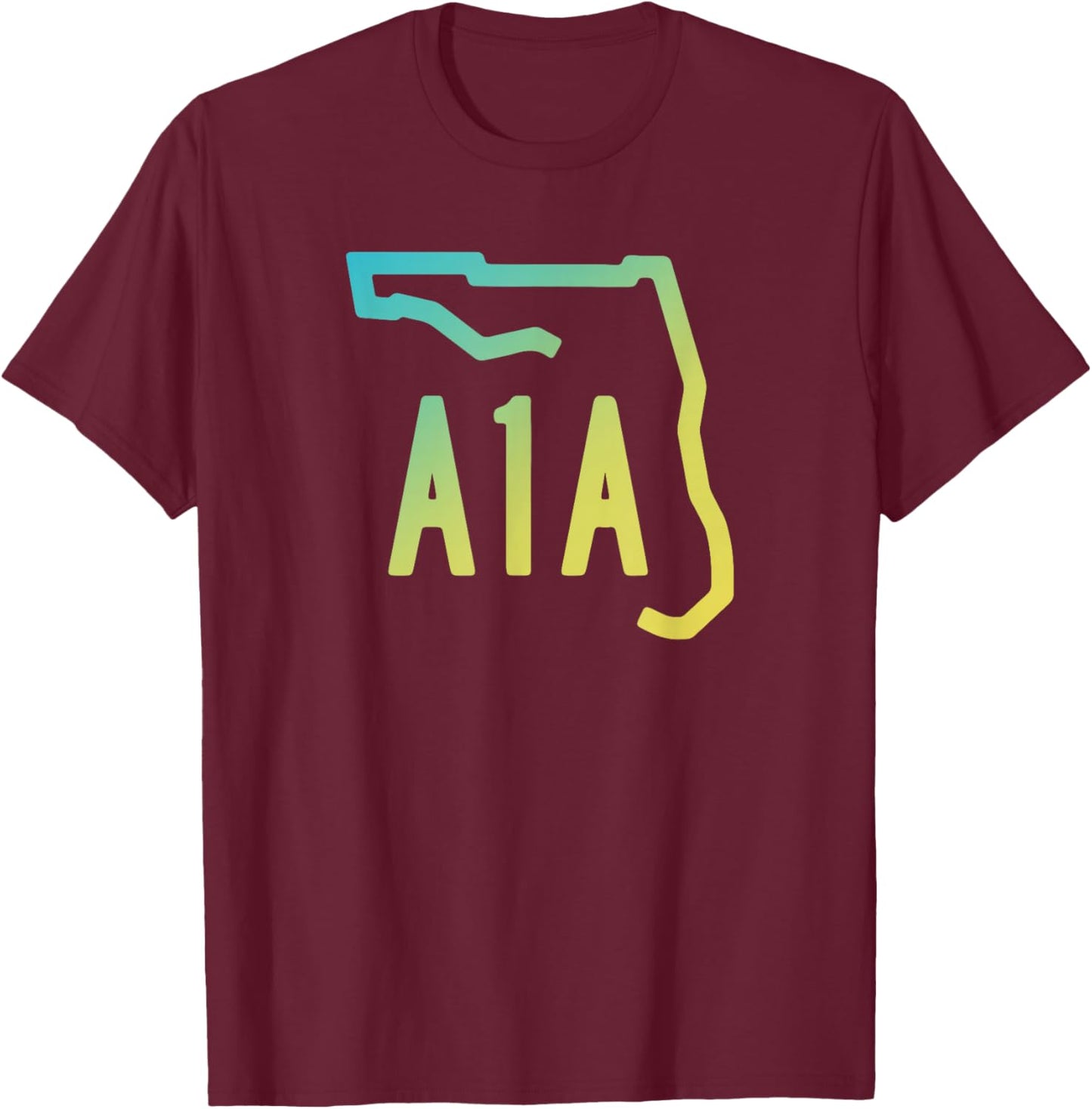 A1A Beachfront Avenue Atlantic Ocean T-Shirt - T-Shirt | Maroon