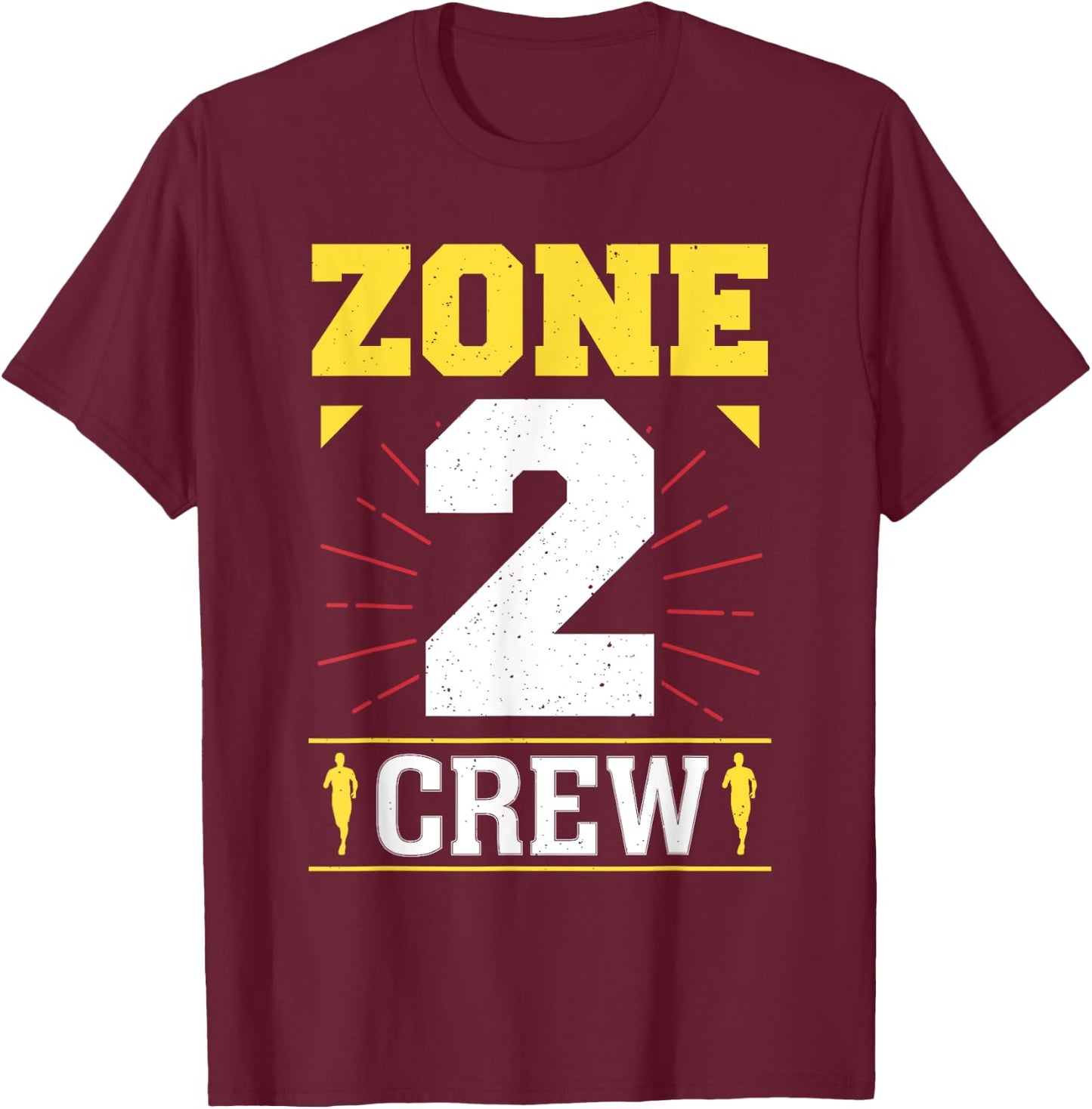Zone 2 Crew Fitness Training Cardio Sport Zone 2 T-Shirt - T-Shirt | Maroon