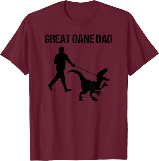 Great Dane dad Dinosaur T-Shirt - T-Shirt | Maroon