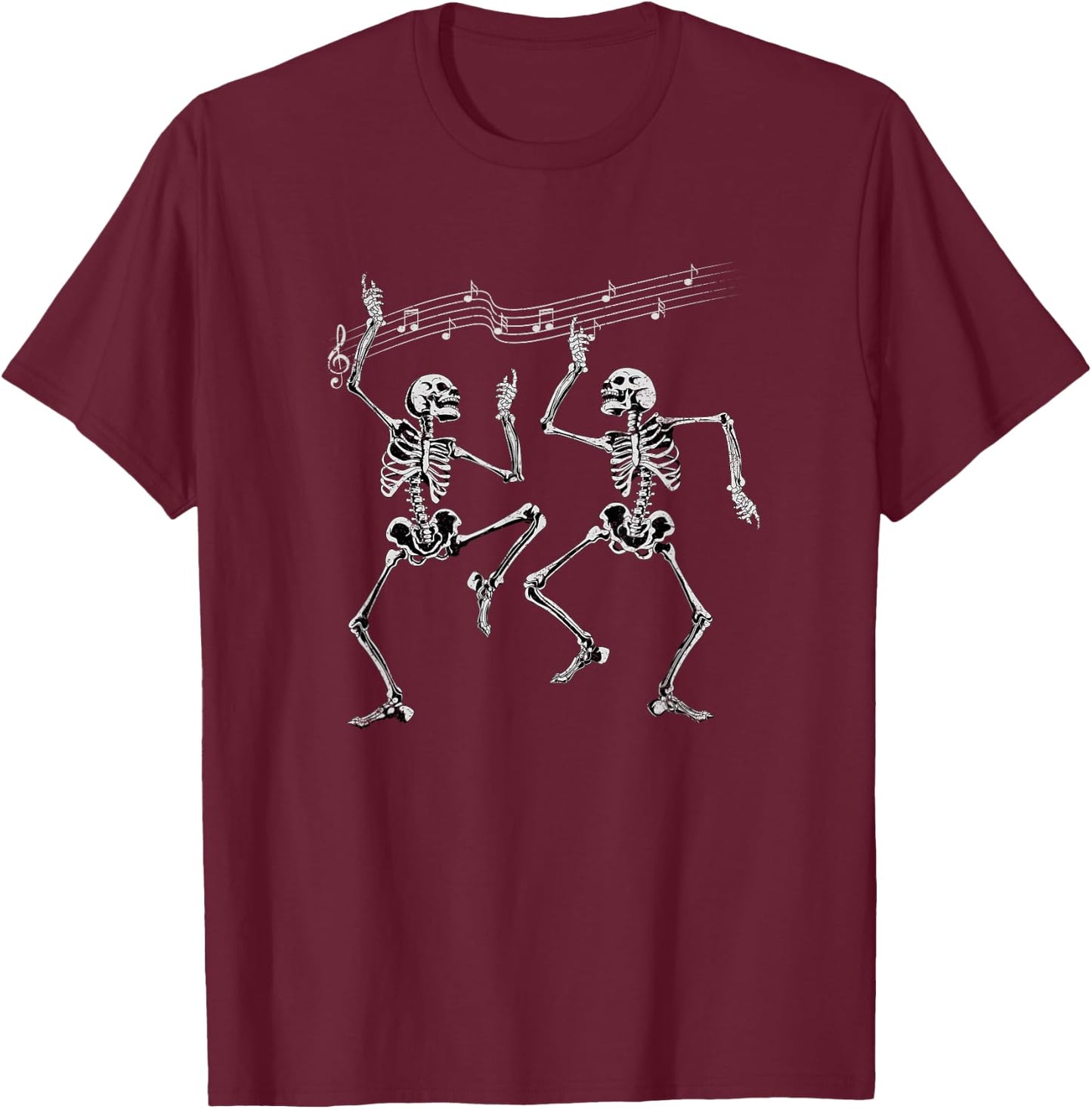 Funny Dancing Skeletons Clothing Men Women Cool Halloween T-Shirt - T-Shirt | Maroon