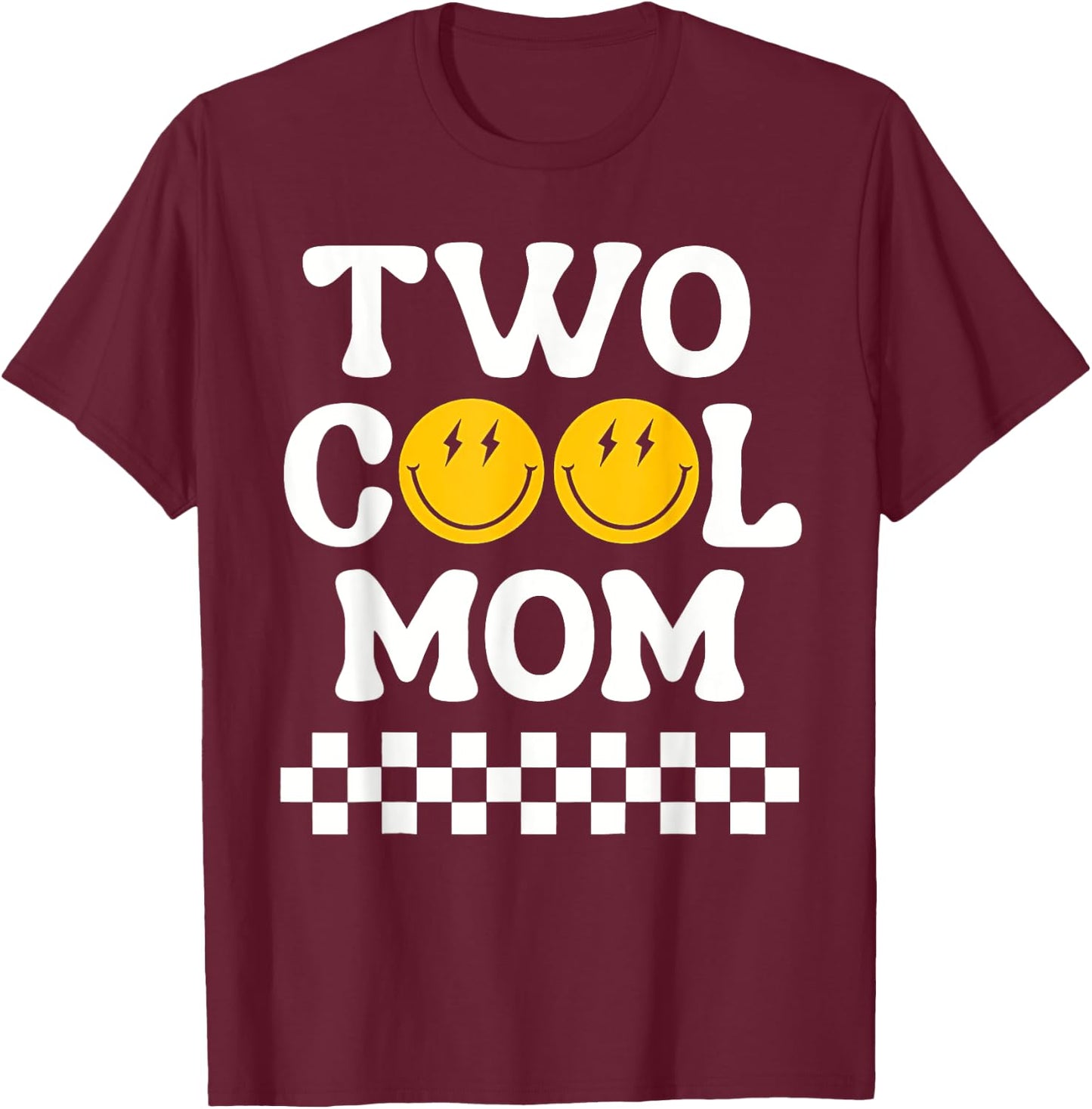 Two Cool Mom 2nd Birthday 2 Year Old Boy Second Bday T-Shirt - T-Shirt | Maroon