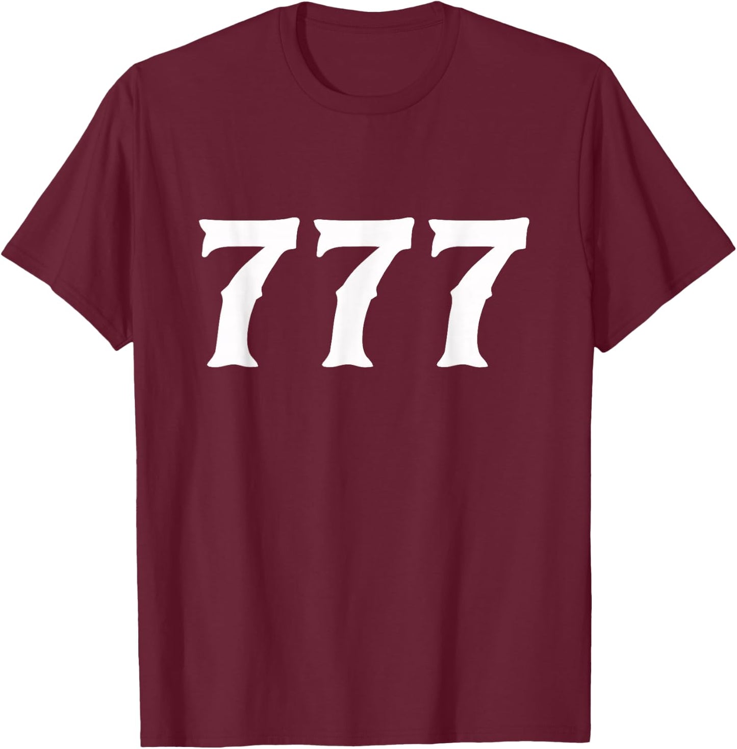 777 Numerology Spiritual Personal Number 777 Angel Number T-Shirt - T-Shirt | Maroon