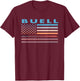 Vintage Sunset American Flag Buell, Montana Men T-Shirt - T-Shirt | Maroon