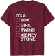 Funny Kidney Stone Meme - Urology Joke Pain Survivor T-Shirt - T-Shirt | Maroon