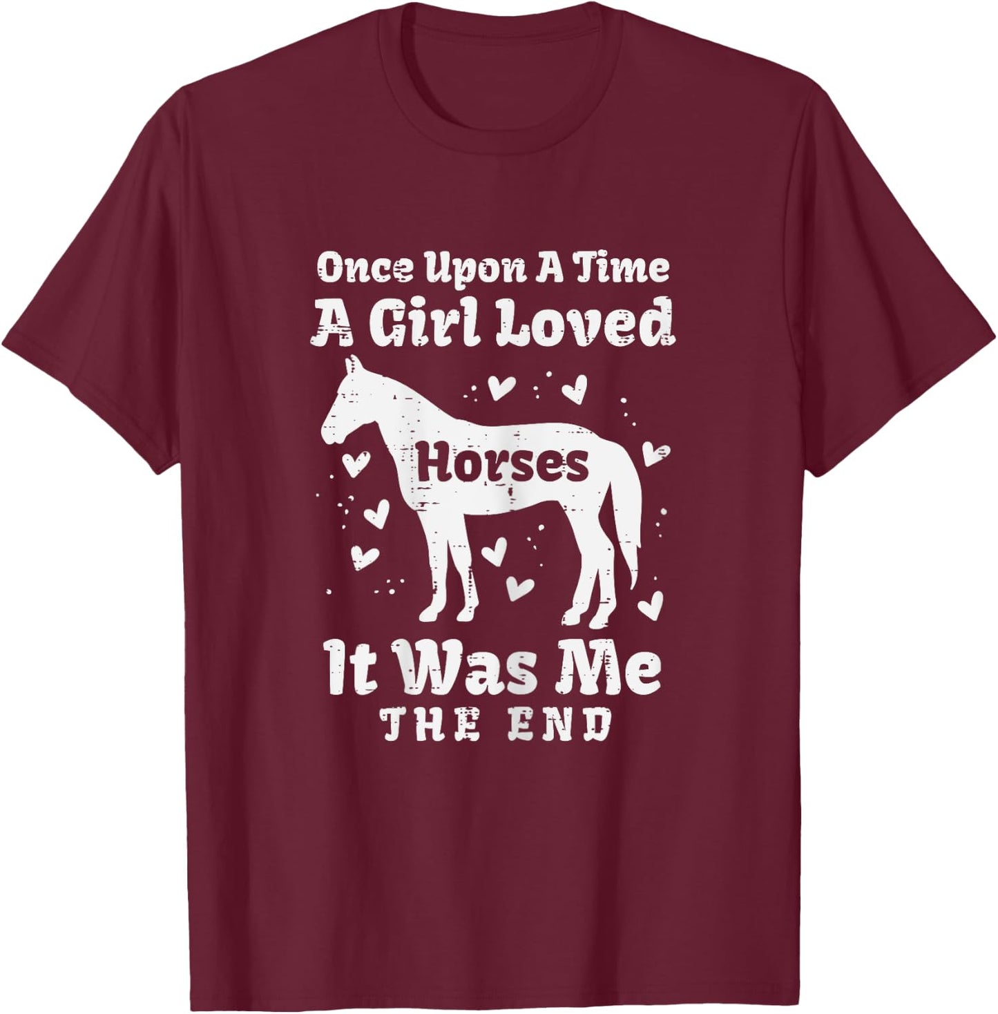 A Girl Loved Horses Horseback Riding Equestrian Girls Women T-Shirt - T-Shirt | Maroon