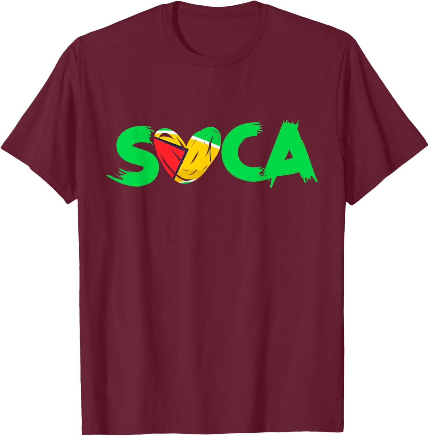 Soca Guyana Guyanese Flag Caribbean Carnival Party T-Shirt - T-Shirt | Maroon