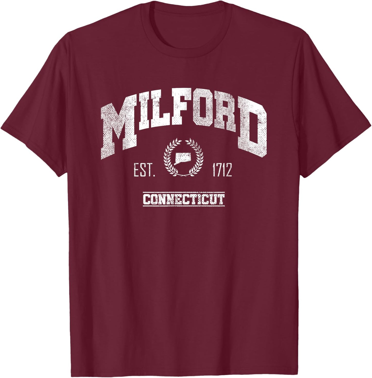 Milford CT | Connecticut | Vintage Throwback T-Shirt - T-Shirt | Maroon