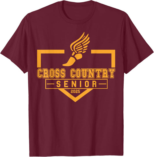 Cross Country Senior Night Senior 2025 Graduation Party 11 T-Shirt - T-Shirt | Maroon