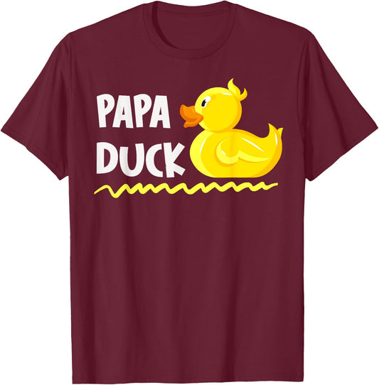 Papa Duck Father's Day Dad Father Duck Ducks Lover T-Shirt - T-Shirt | Maroon