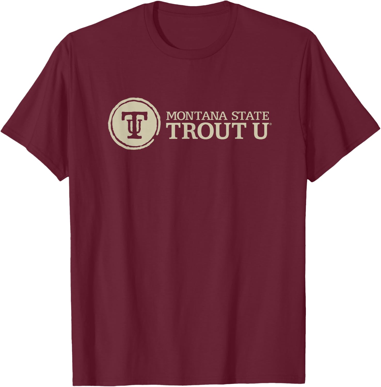 Montana State University Bobcats Trout U Horizontal T-Shirt - T-Shirt | Maroon