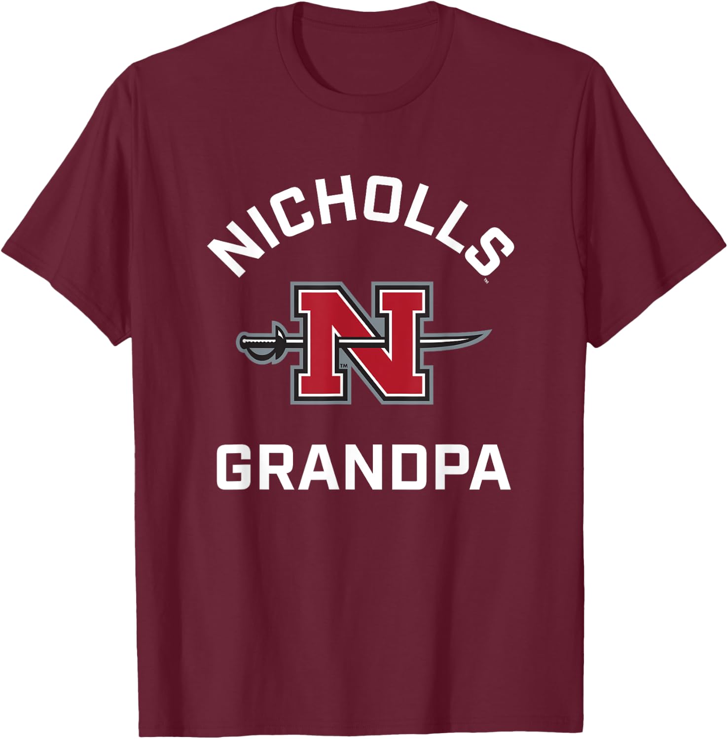 Nicholls State University Colonels Arched Grandpa T-Shirt - T-Shirt | Maroon