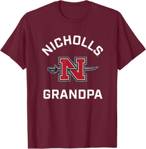 Nicholls State University Colonels Arched Grandpa T-Shirt - T-Shirt | Maroon