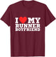 I love my runner boyfreind| y2k | red heart | love T-Shirt - T-Shirt | Maroon