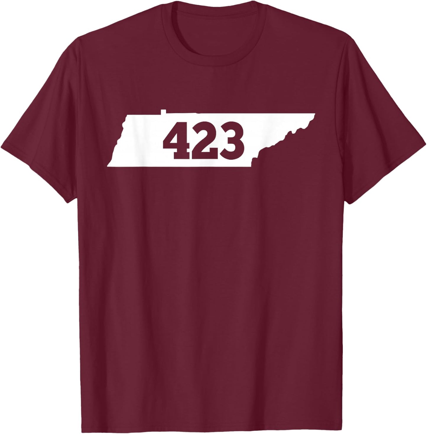 Tennessee 423 Area Code T-Shirt - T-Shirt | Maroon