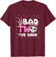 Bad Two The Bone Toddler Halloween 2nd Birthday Checkered T-Shirt - T-Shirt | Maroon