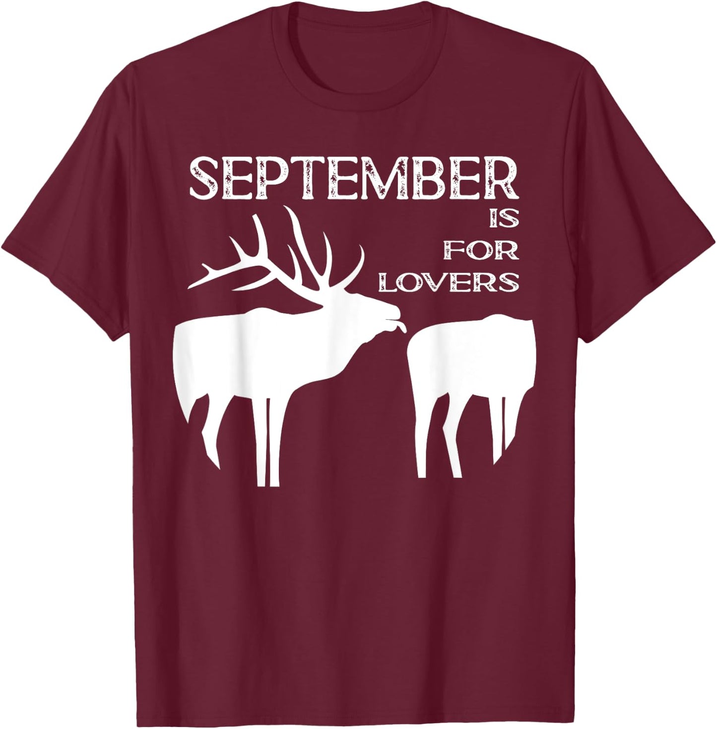 Funny Elk Hunter Vintage Distressed Gift T-Shirt - T-Shirt | Maroon