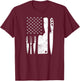 Cooking Chef Gifts & Chef Knife | Patriotic 4th of July US Flag Shirt - Men's Black Short Sleeve Classic Fit - Small T-Shirt - T-Shirt | Maroon