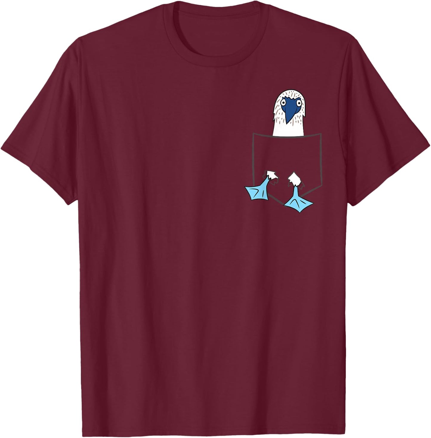 Blue Foot Boobies in Bag Bird T-Shirt - T-Shirt | Maroon