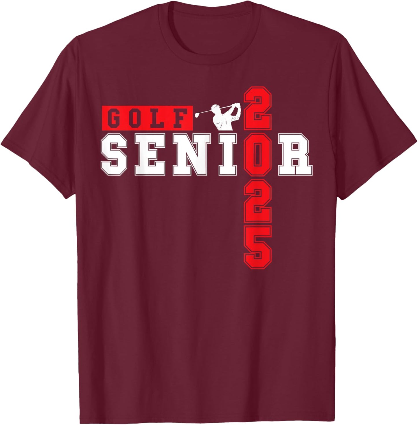 Golf Senior Night Golf Senior 2025 Graduation 9 T-Shirt - T-Shirt | Maroon