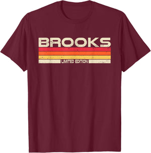 Brooks Surname Birthday Family Reunion 80s 90s Sunset T-Shirt - T-Shirt | Maroon